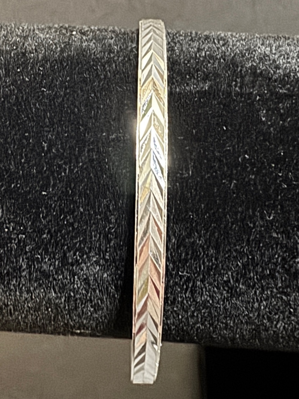 Milor Sterling Silver Chevron Bangle Bracelet